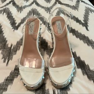 COPY - Steve Madden Clear Strap wedges - white